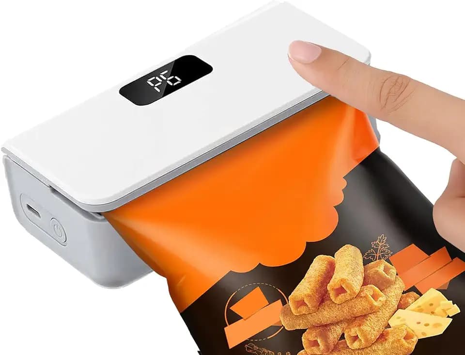 Mini Rechargeable Bag Sealer with LED Display for Food Storage