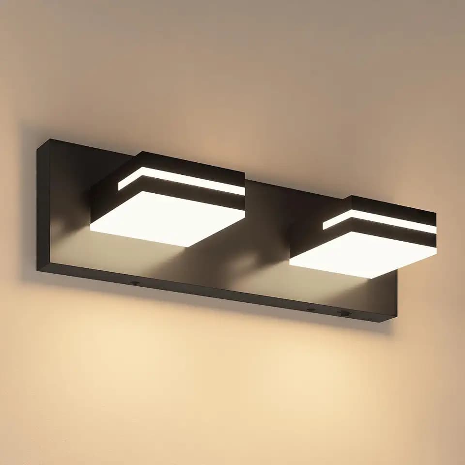 VOLISUN LED Vanity Light,2‑Light 15.5" Black 360°Rotatable 5CCT Dimmable