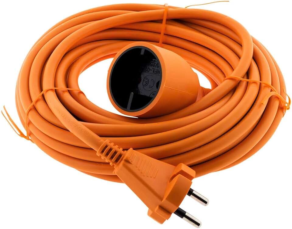 Zenitech - Verlängerungskabel 16A HO5VV-F 2x1,5mm² - Perfekt für Rasenmäher & Grills - Widerstandsfähig gegen Witterungsbedingungen - Entspricht den NF- & CE-Normen - Orange - Länge 10m