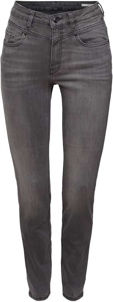 ESPRIT Damen Jeans 991ee1b329, Grey Dark Washed, 25W / 32L