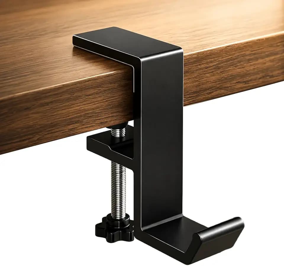 JAKO Headphone Stand - Aluminum Alloy Headphone Holder, Under Headset Stand for Desk Fit for PC Gaming Headset Hanger Hook Suitable for Office, Computer, Student Class Desk, Handmade Creator Table