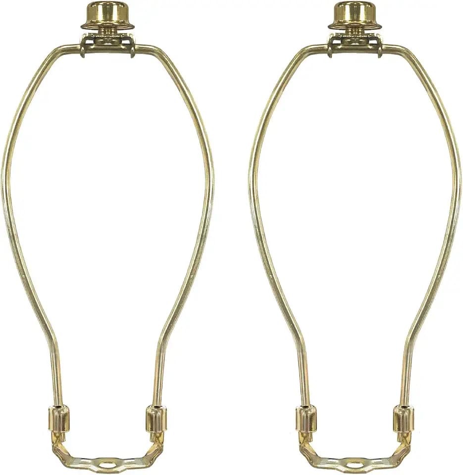 Royal Designs, Inc. HA-1001-7BR-2 Heavy Duty Harp for Lamp Shade Holder, 7 inch, Polished Brass Base, 2-Pack