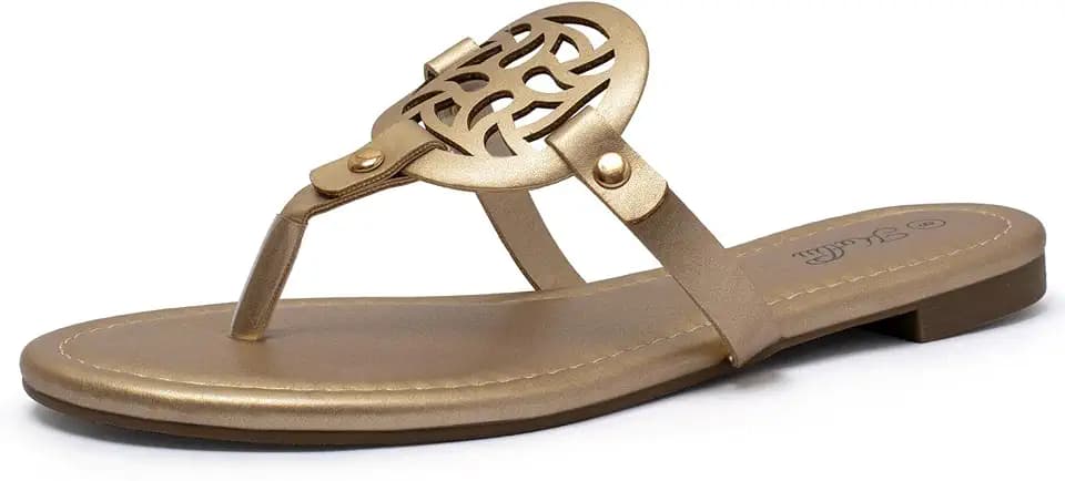 katliu Women's Flat Sandals Dressy Flip Flops