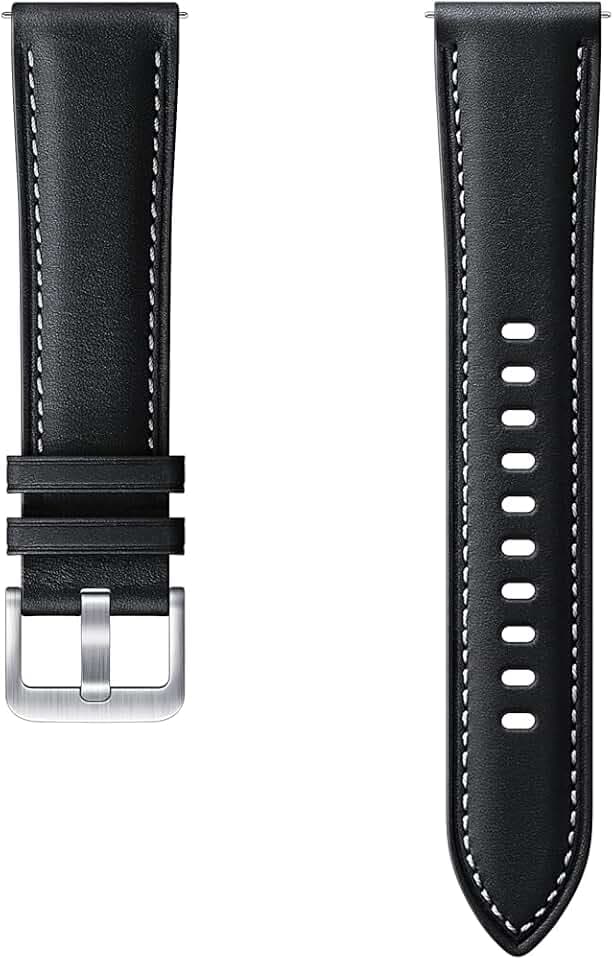 Samsung Stitch Leather Armband ET-SLR85, Uhrenarmband für Galaxy Watch3 mit 20 mm Stegbreite, Echtleder-Armband in Schwarz
