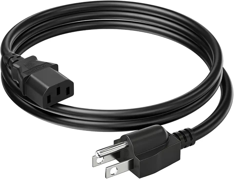 Heavy-Duty Power Station Charging Cable AC Power Cord Black(6FT)