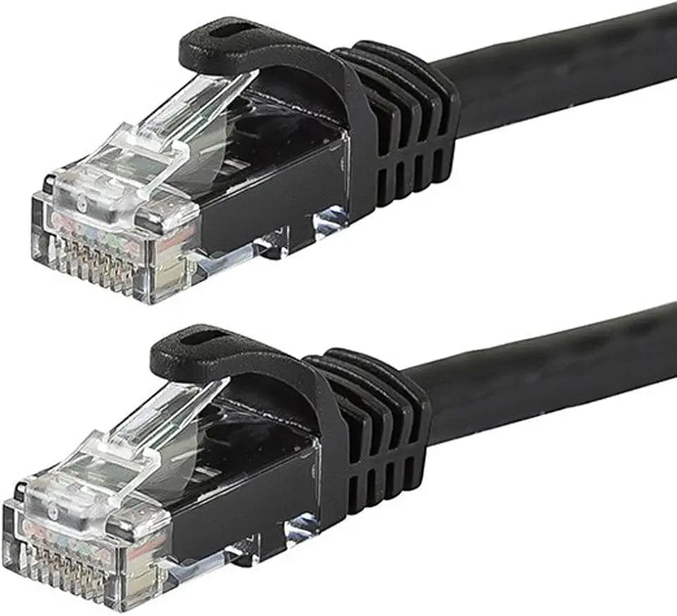 Monoprice Cat6 Ethernet Patch Cable - Snagless RJ45, 24AWG Stranded Pure Bare Copper Wire, 550Mhz, UTP, 50 Feet, Black - Flexboot Series