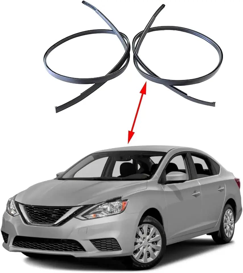 FZJDSD 738539AN0A 738529AN0A Left and Right Side Roof Drip Molding Strips Weatherstrip 116.52inch Compatible with Nissan Sentra 2013-2018 Roof Drip Mouldings Trim
