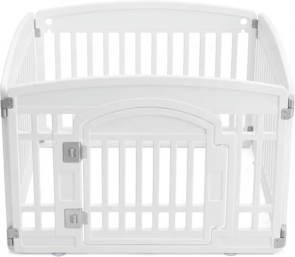 NEWBULIG Dog Playpen 24 Inch 4 Panels Plastic Pet Play Pen Fence
