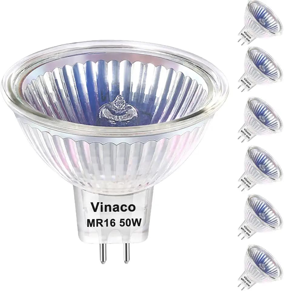 Vinaco MR16 Halogen Bulb 50W 12V GU5.3 Base 2800K for Track Lights