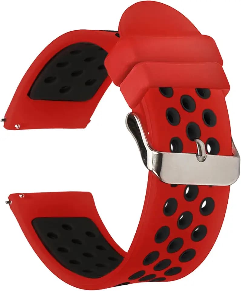 Universal 18mm 20mm 22mm 24mm Width Silicone Watch Band Replacement, Quick Release Rubber Watch Bands for Men & Women