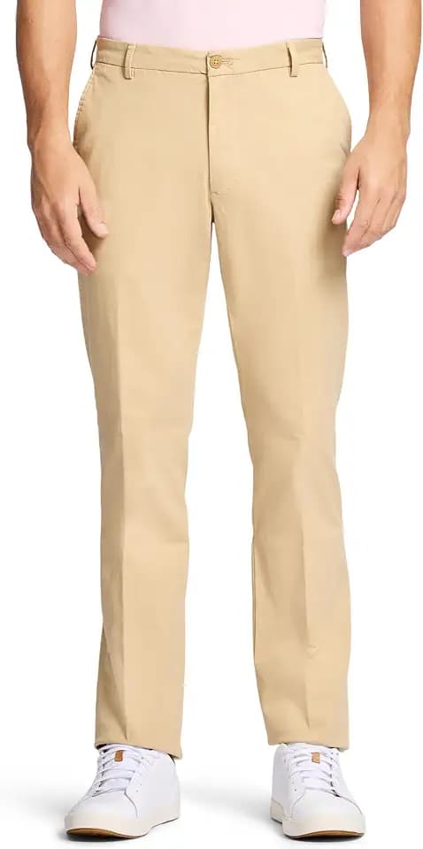 Izod Men's Saltwater Stretch Flat Front Straight Fit Chino Pant