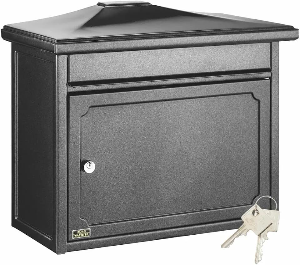 BURG-WÄCHTER Briefkasten ohne Zeitungsfach und Namensschild, Verzinkter Stahl, Einwurf-Format DIN C4, 2 Schlüssel, Kopenhagen 882 E, Alteisen