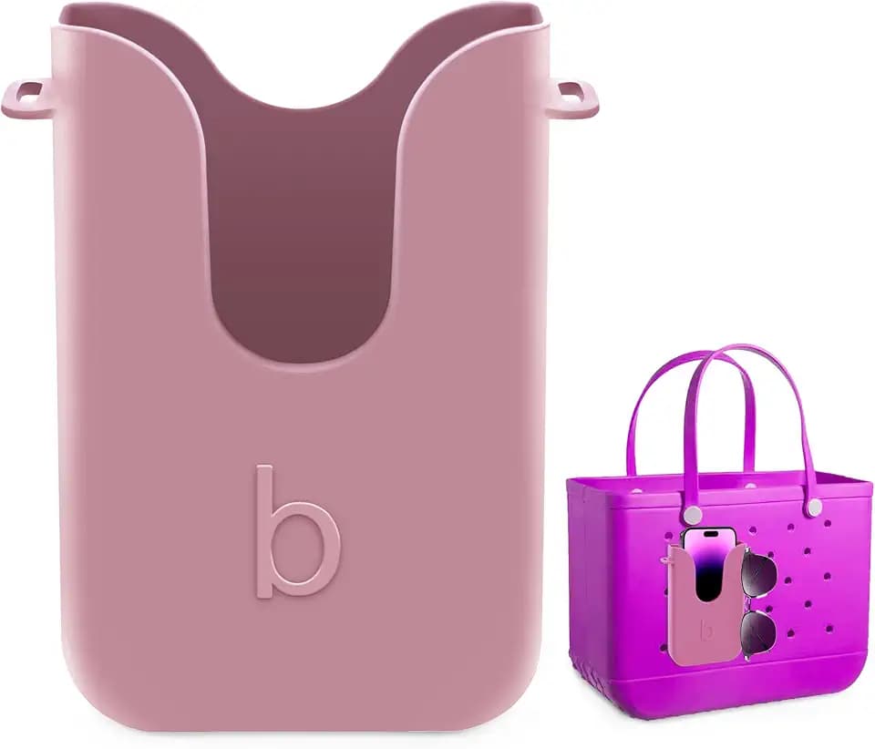 Silicone Phone Holder for Bogg Bags, Compatible Phone Case Attachment, Beach Tote Bag Accessory – Ideal Holder for Bogg & Similar Beach Bags (Blushing)