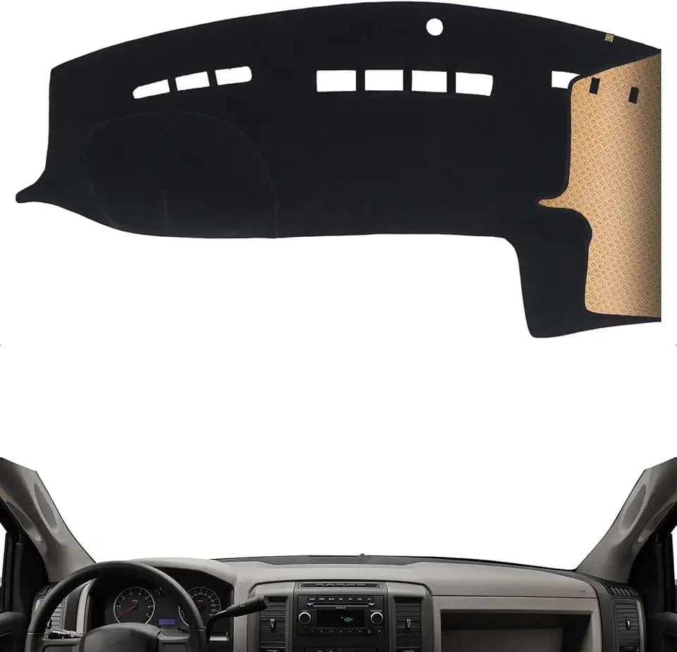 Dash Cover, Anti-Glare, Sun Protection, Dustproof, UV-Proof, Dashboard Covers, Interior Car Accessorie Fit for 2009-2018 Do-dge Ra-m 1500, 2010-2018 Ra-m 2500 3500, Black