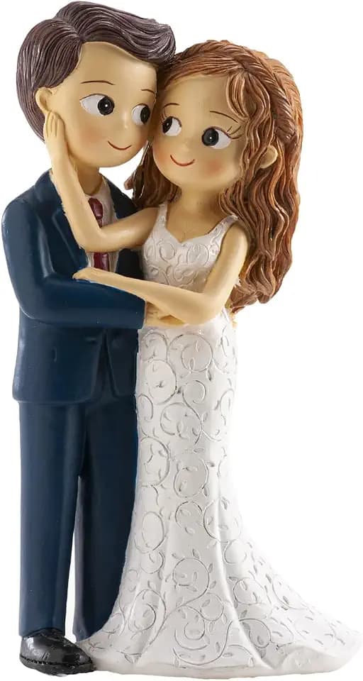 dekora – Hochzeitsfigur für Torte, Zärtliche Berührung im Gesicht, 16 cm – Tortendekoration aus Resin – Originelles und Detailreiches Design – Für den Kontakt mit Lebensmitteln geeignet
