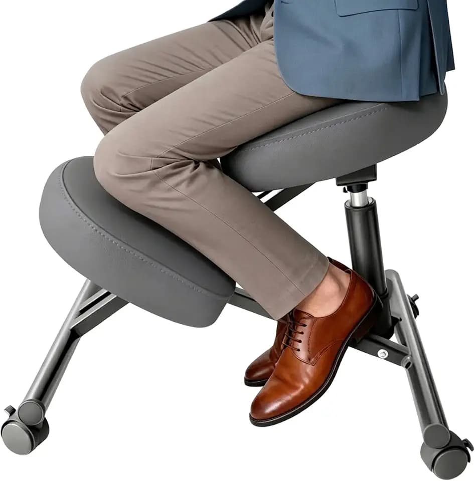 Ergonomic Kneeling Chair, Adjustable Posture Stool with Wheels