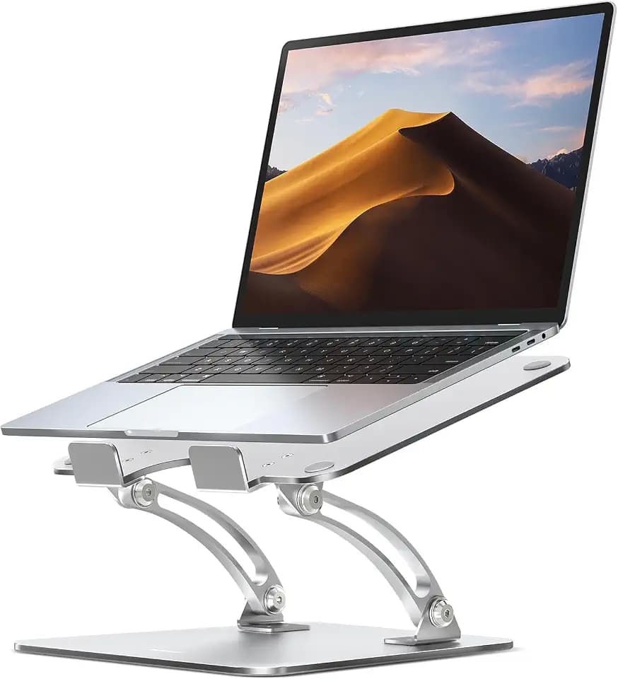 Nulaxy Ergonomischer, Verstellbarer Laptopständer für den Schreibtisch, doppelt Faltbarer Computerständer mit fortschrittlicher Belüftung, tragbarer Notebookhalter, passend für Laptops von 10-16 Zoll