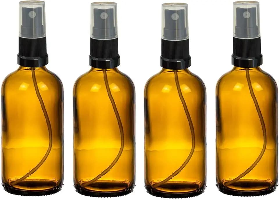 AP Apotheker Sprühflasche Braunglas 4 x 100 ml I Glas Zerstäuber mit feinem Sprühnebel I Für Parfum, ätherische Öle & Kosmetik I UV-schützende Braunglasflaschen zum Befüllen