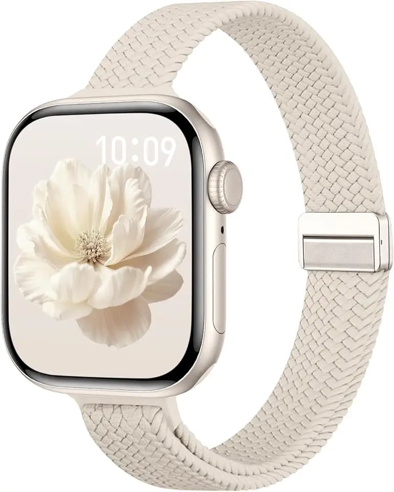 Slim Stretchy Braided Band Compatible with Apple Watch Bands Women Men
