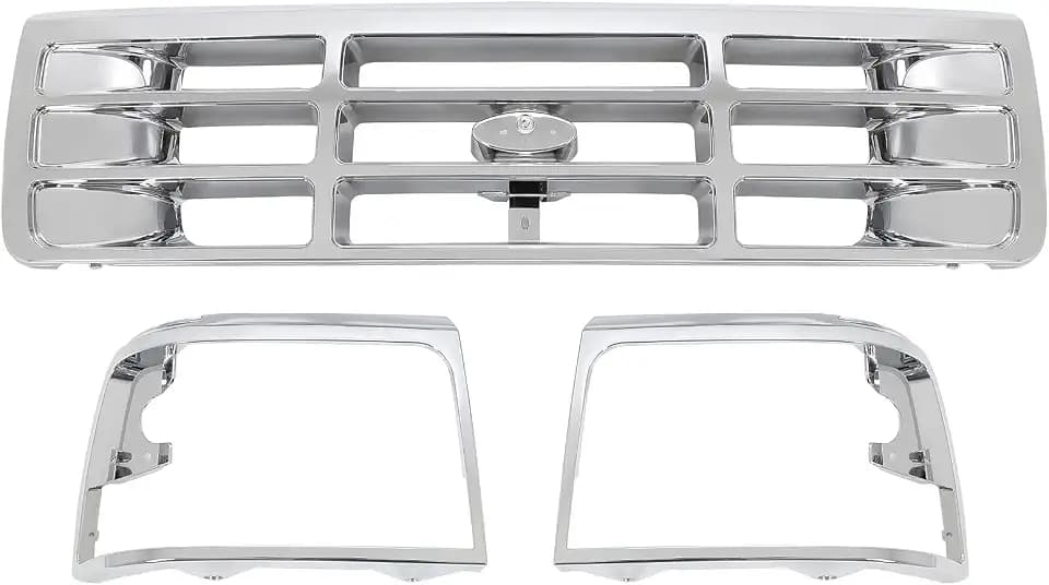 ALMULOO Grille & Headlight Bezel Compatible with 1992-1996 Bronco F150 F250