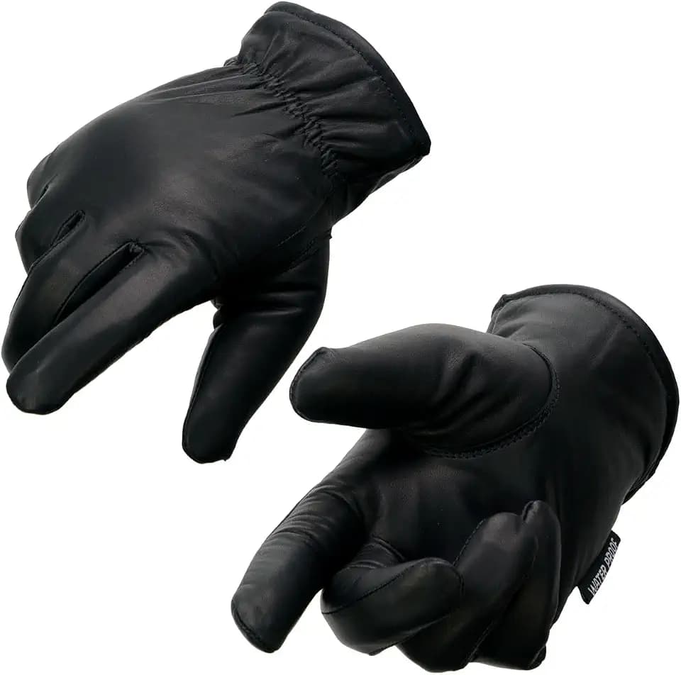 Milwaukee Leather Men's Leather Motorcycle Gloves - Gel Padded Palm, Adjustable Wrist, Riding Gloves - XS