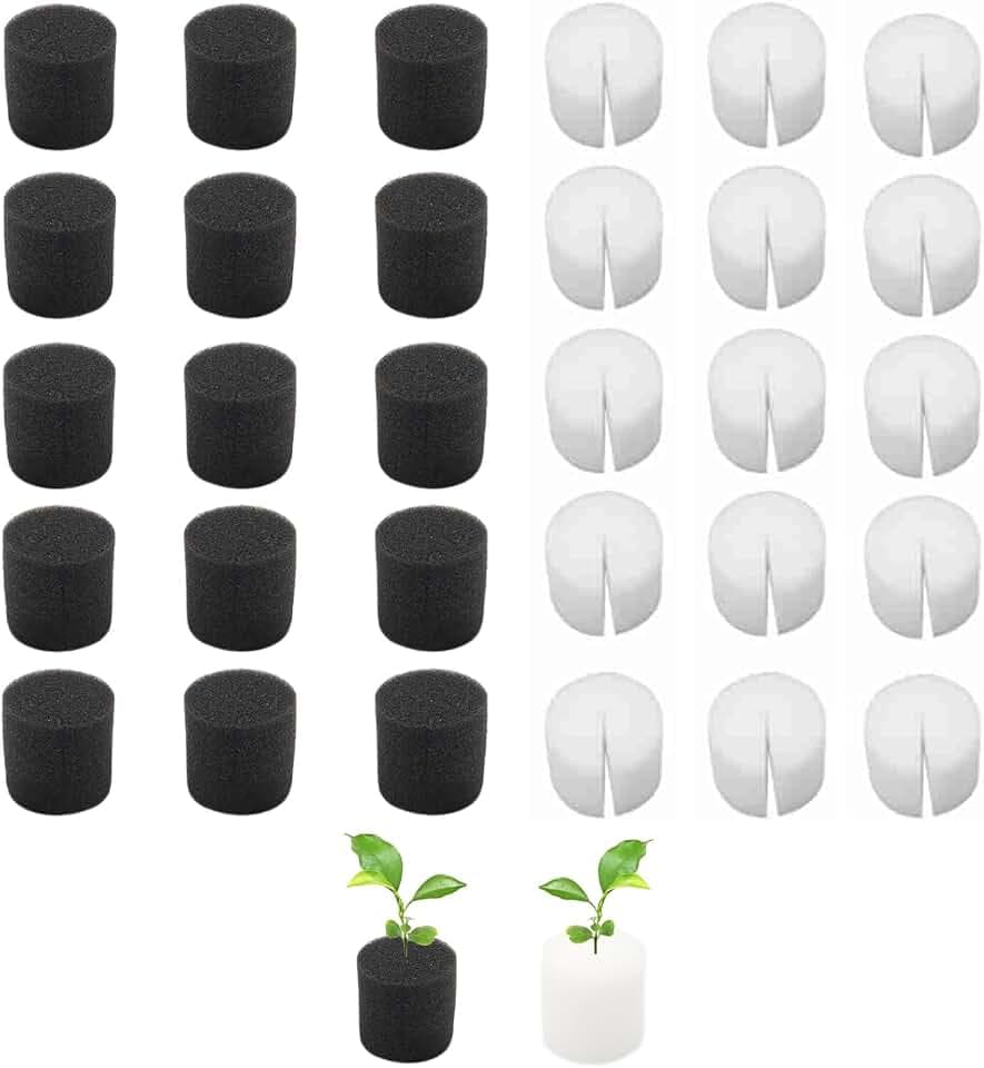 50 Stück 32*30mm Hydroponik Schwämme, Steinwolle Anzucht, Hydroponic System, Anzucht Schwamm Block, Sämling Schwämme, Gewächshaus Hydroponics System, für den Anbau von Gemüse und Blumensetzlingen