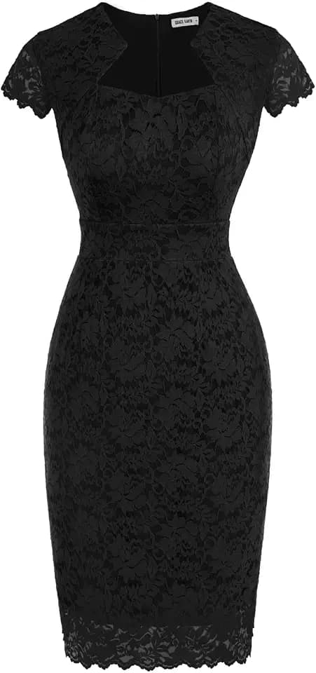 GRACE KARIN Cocktail Dresses for Women Cap Sleeve Lace Dress