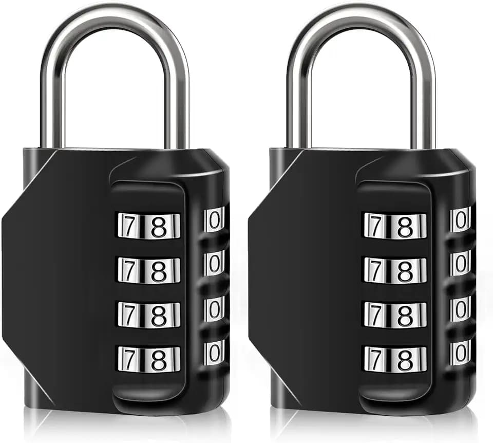 4-Digit Combination Lock, Heavy Duty Zinc Alloy Door & Gym Box-2PCS