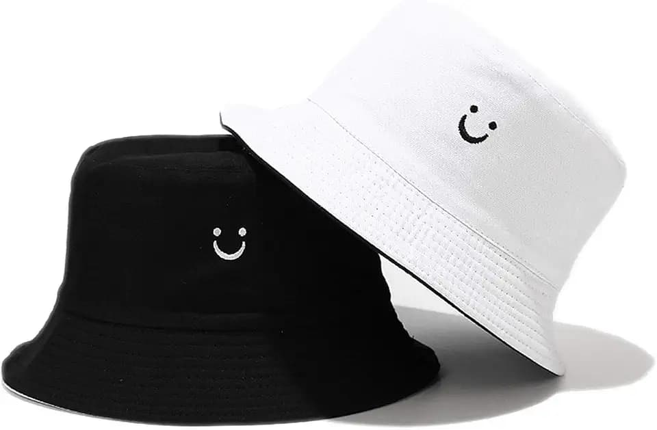Unisex Cotton Packable Bucket Hat Sun Hat Beach Cap for Men Women