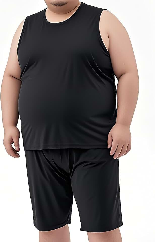 Herren-Schlafanzug-Shorts, Übergröße, Unterhemd, Weste, Lounge-Nachtwäsche, Jersey, weich, bequem, Modal, Sommer-Pyjama-Shorts