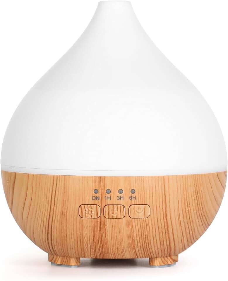 AiQInu Aroma Diffuser 140 ml – Ultraschall-Duftzerstäuber mit 7 LED-Farben, Auto-Abschaltung, leiser Betrieb (<36 dB), BPA-frei, Holzoptik für Zuhause & Büro