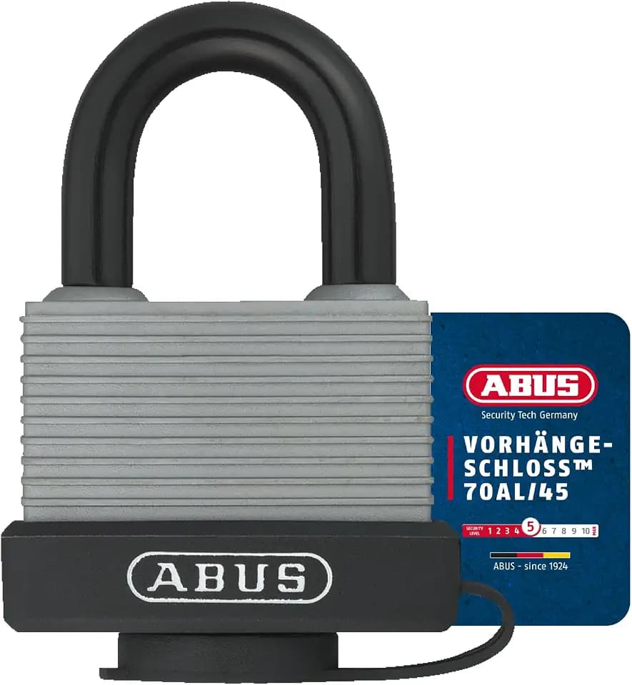 ABUS Vorhängeschloss 70AL/45 aus Aluminium - Sicherheitslevel 5, Silber