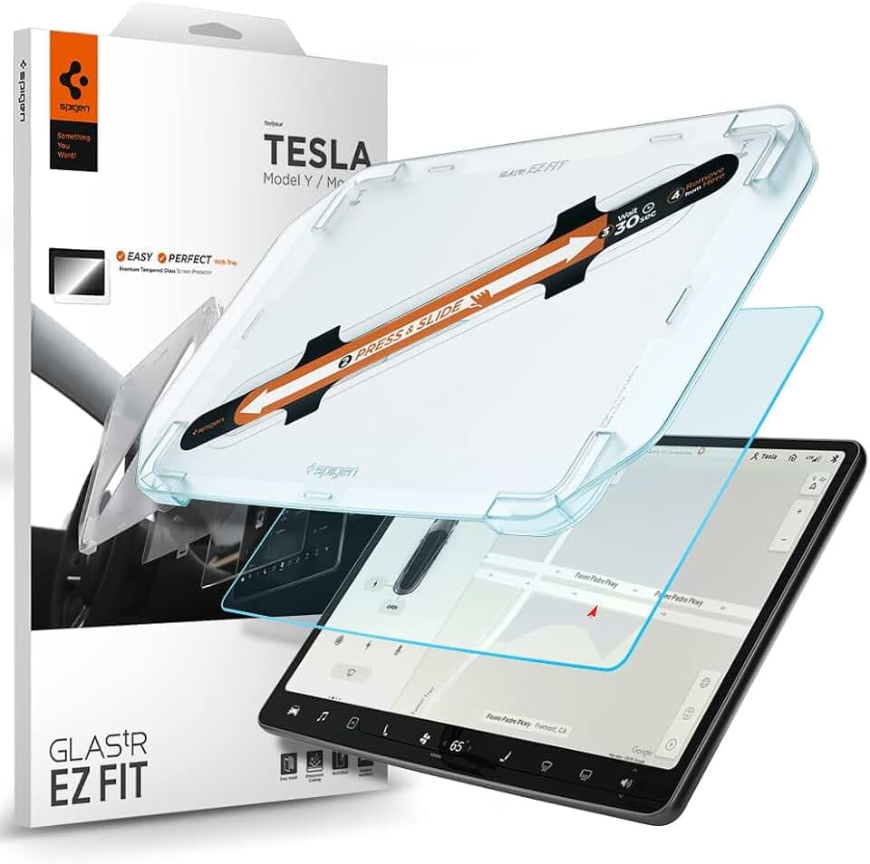 Spigen EZ Fit Schutzfolie [1 Stück] für Tesla Model 3(2023-2017), 15 Zoll