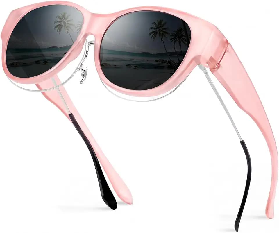 Hifot Polarisierte Überzieh Sonnenbrille Damen Herren, Mode Sonnenbrille Über Normale Brille, Polarisierte Sonnenbrille Überbrille mit UV Schutz, Leicht Überbrille Sonnenbrille für Brillenträger