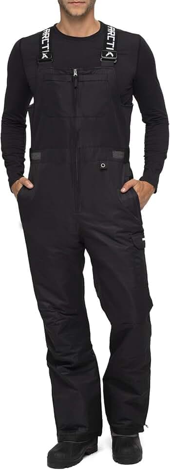 Arctix Men's Avalanche Athletic Fit Insulated Bib Overalls, Black, M/32in