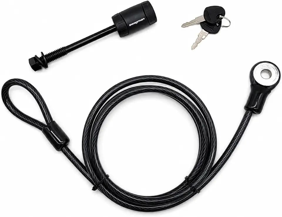 Swagman 64031 Locking Hitch Pin & Security Cable – Anti-Wobble Locking System for Swagman 1-1/4” Hitch Bike Racks