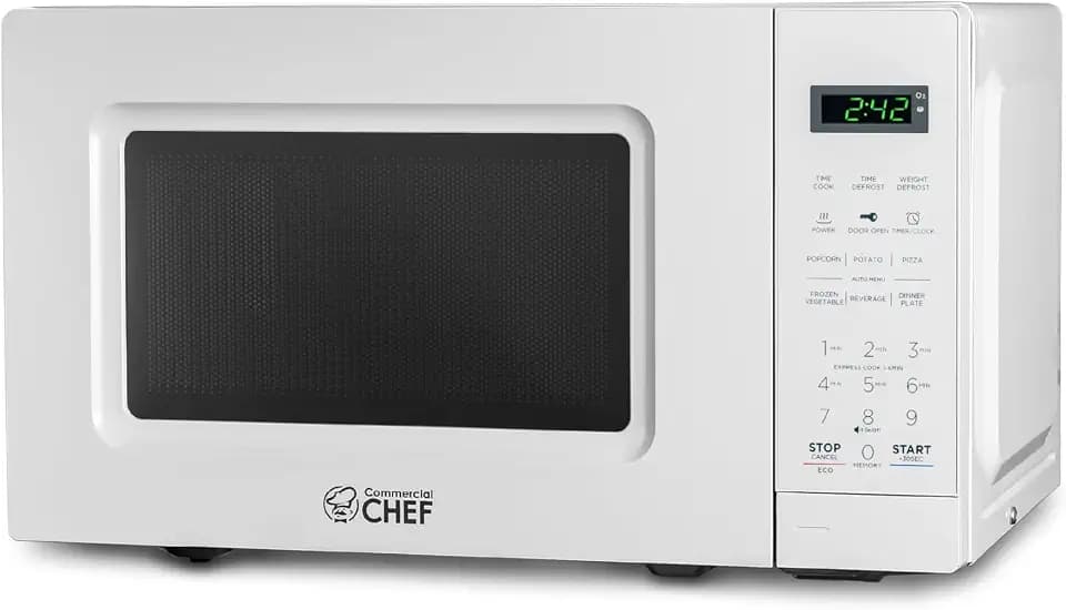 Commercial Chef 0.7 Cu. Ft. Countertop Microwave Oven, CHM7MW, White