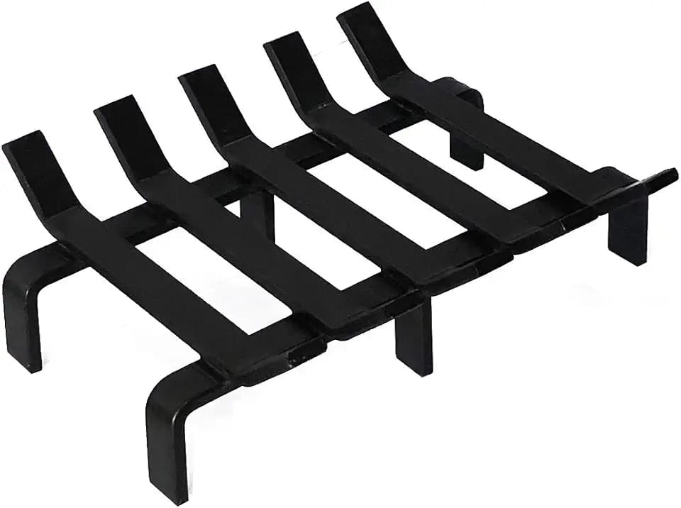 Hi Flame HFG13 Kaminholzrost, robust, massiver Stahl, brennender Kamin, Kaminholzhalter, 33 x 25,4 x 10,2 cm, Mattschwarz