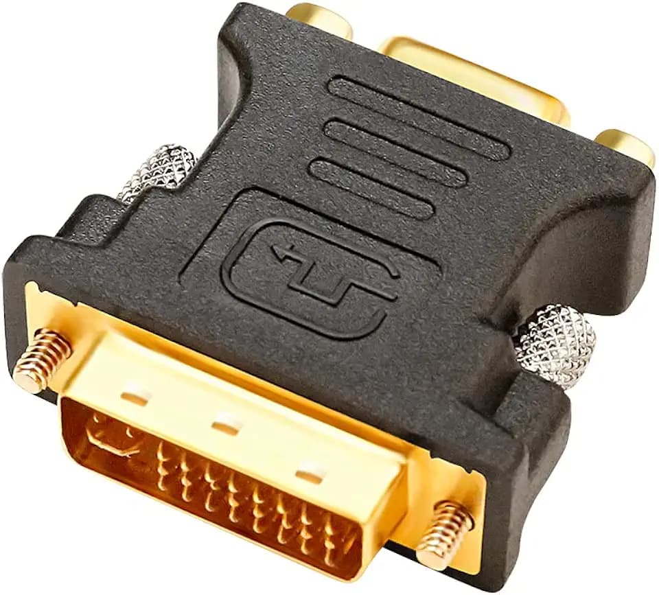 DTech DVI Male to VGA Female Adapter High Speed DVI-I24+5 Port Converter for HDTV, Plasma, DVD and Projector