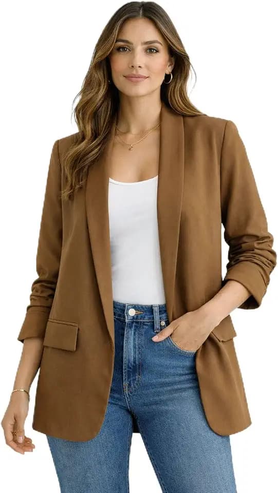 Jacke Blazer einfarbig 3/4-Ärmel