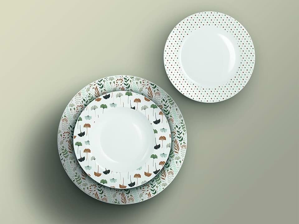 H&H Tafelservice Ala 18-teilig, Ginko, Porzellan