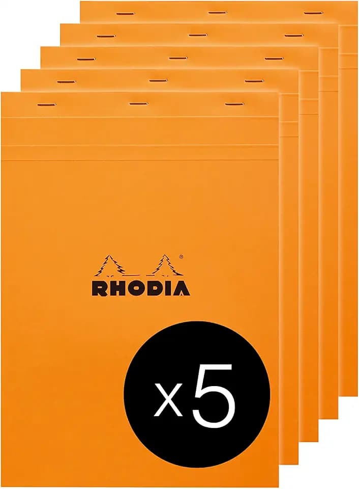 Rhodia 18200C 5 Notizblöcke N.18 A4 80 Blatt kariert Orange