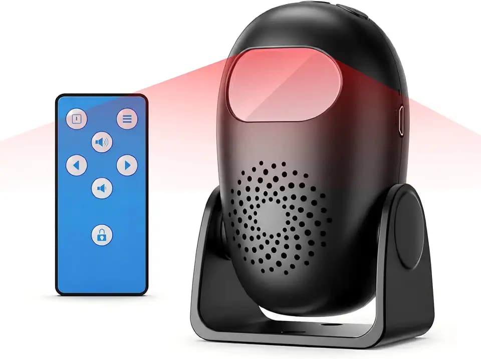 Motion Sensor Alarm, Indoor Motion Detector with Remote Control 11-Language
