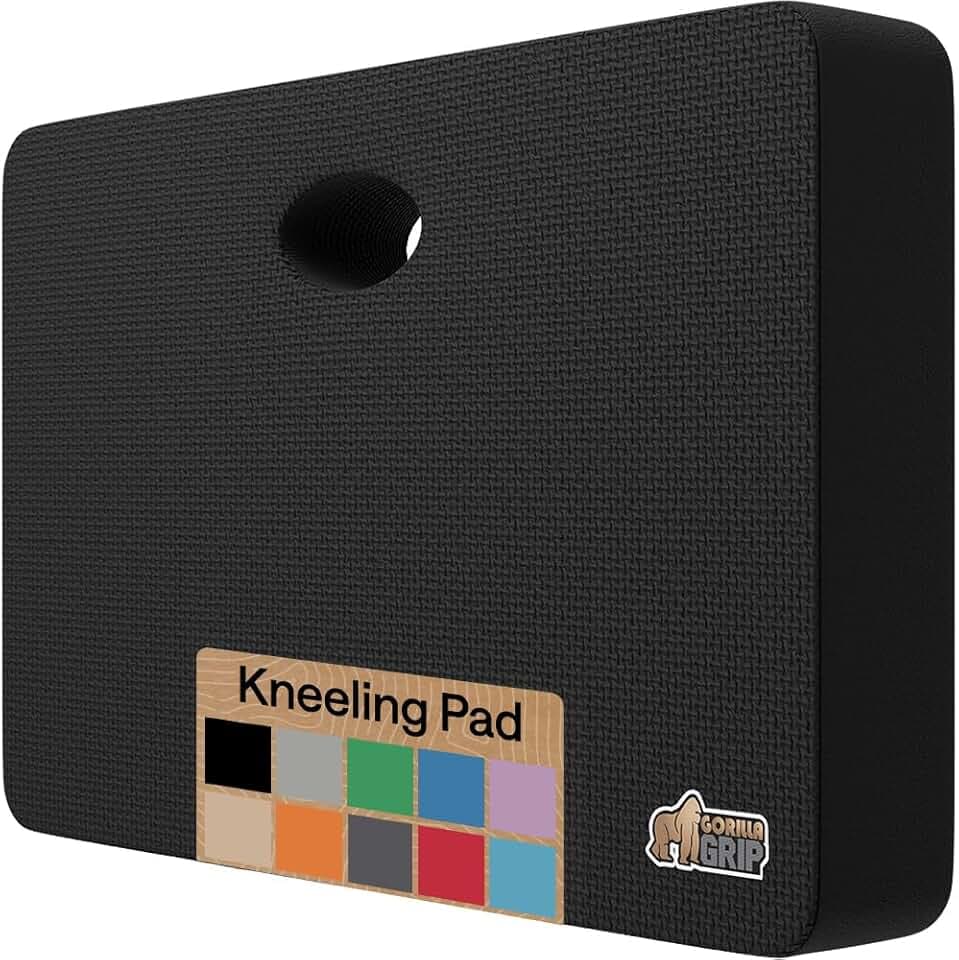 GORILLA GRIP® Extra Thick Foam Kneeling Pad for Gardening, 17.5x11 Black