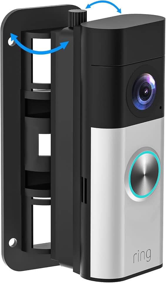 Doorbell Mount for Ring Battery Doorbell Pro/Plus 2nd(2026 Model)/Ring Wired Doorbell Plus/Pro(2025/2021 Model), 45° Left/Right Adjustable Angle Ring Doorbell Camera Wall Wedge Bracket No-Drill