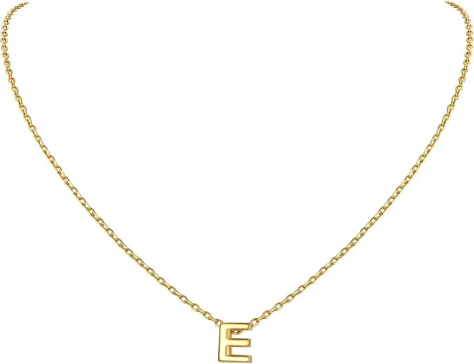 Supcare Gold Initial Necklace for women, 14K gold plated letter pendant, trendy Personalized monogram name jewelry,dainty choker chain 16'' plus 2'' extension