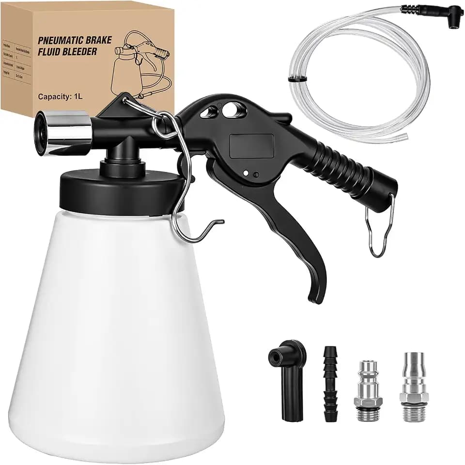GOOACC Vacuum Brake Bleeder Kit 1L Pneumatic Fluid Extractor Pump Bottle