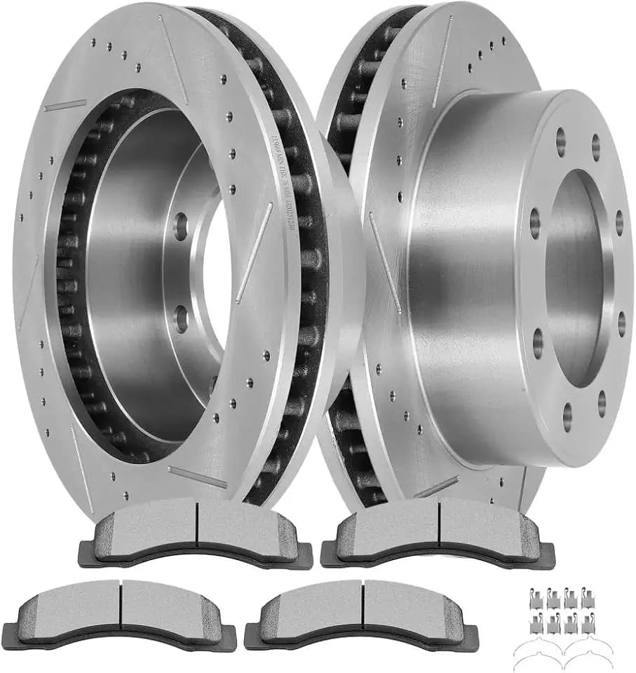 SCITOO Front Brake Kits Slotted Brakes Rotor Brakes Pads:D824;54078