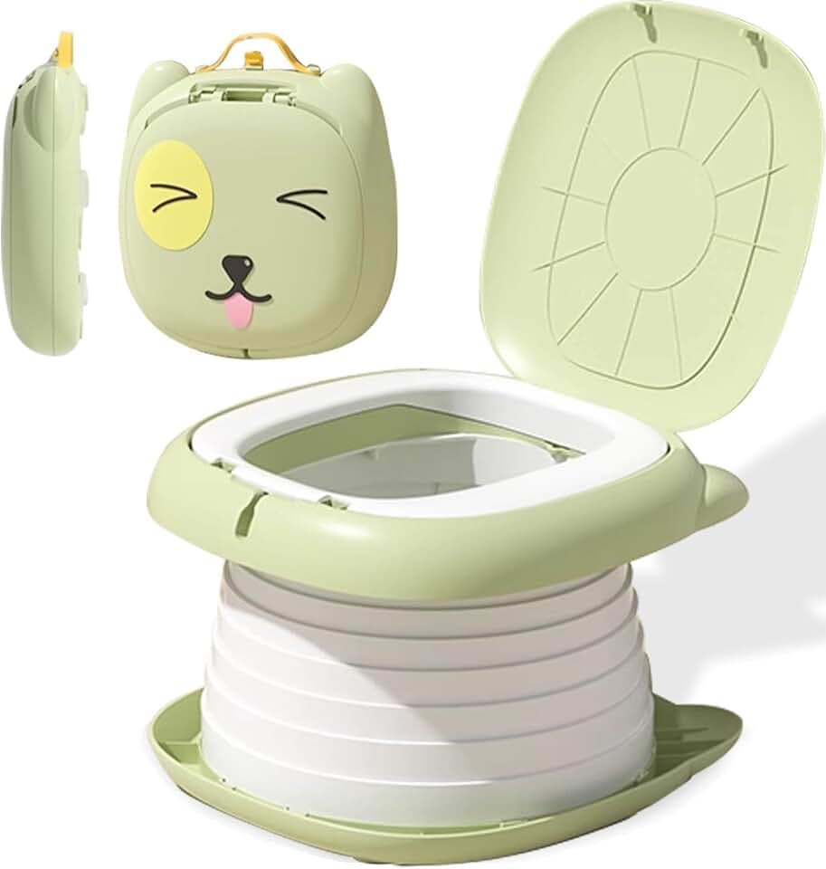 Toilettensitz Kinder, Klapptoilette Für Kinder, Tragbares Reise-Klapptöpfchen,AutoreiseCampin oder Familiengebrauch,mit Einweg-Ersatztaschen