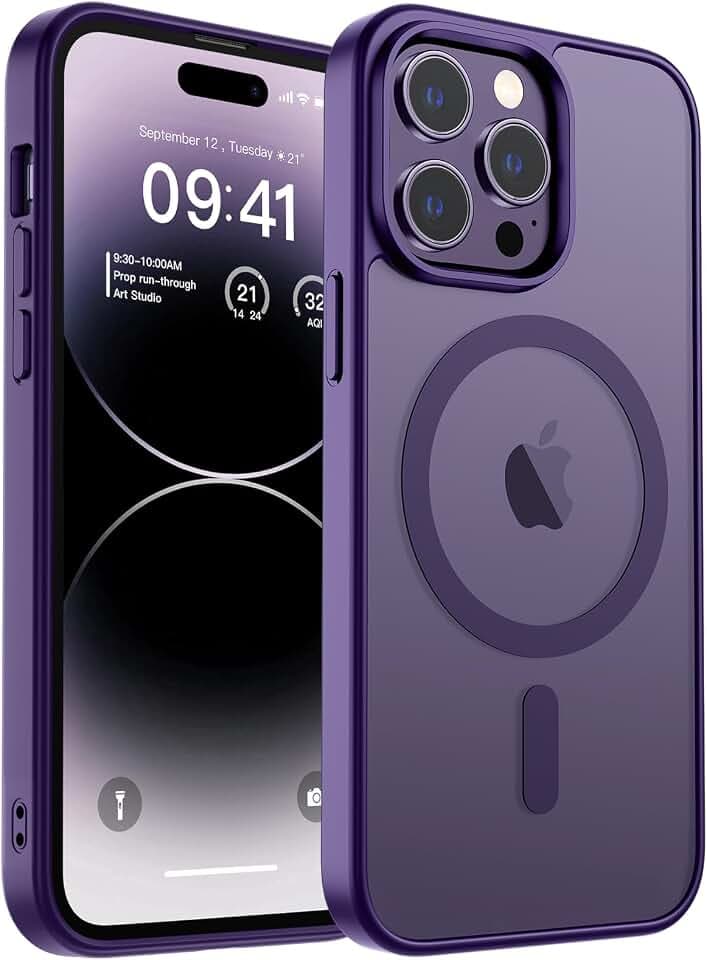 zapica Magnetic for iPhone 14 Pro Case, Dark Purple